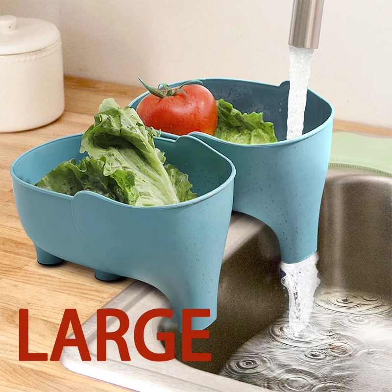 Sink Drain Strainer - Vegetables Washing Basket Elephant Drainage Basket