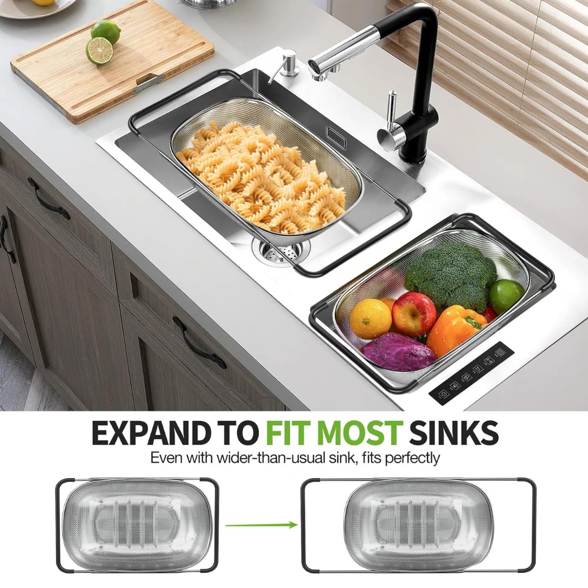 Over The Sink Colander Straine - Sink Drain Strainer recension och pris