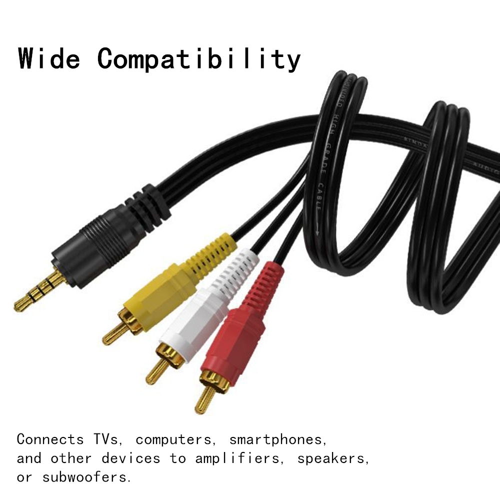 3.5mm to 3 RCA Audio Video Cab - Home Improvement Videos recension och pris