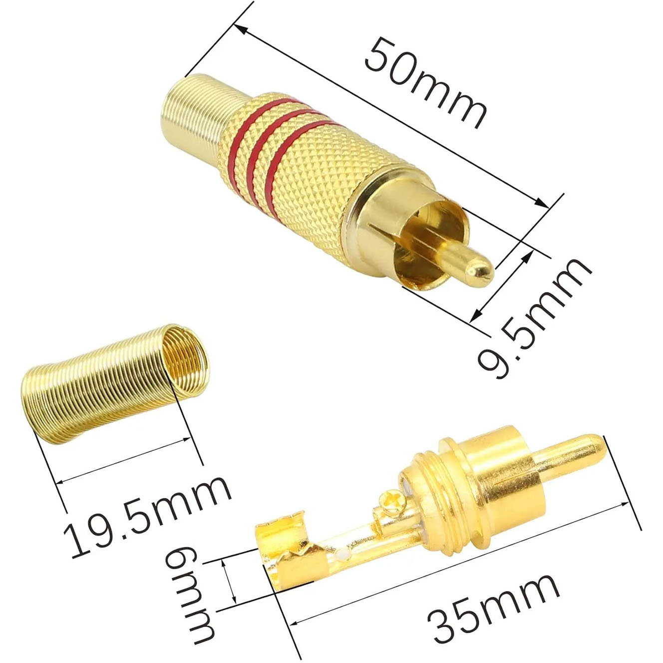4PCS RCA Plug Gold Plated Sold - Home Improvement Videos recension och pris