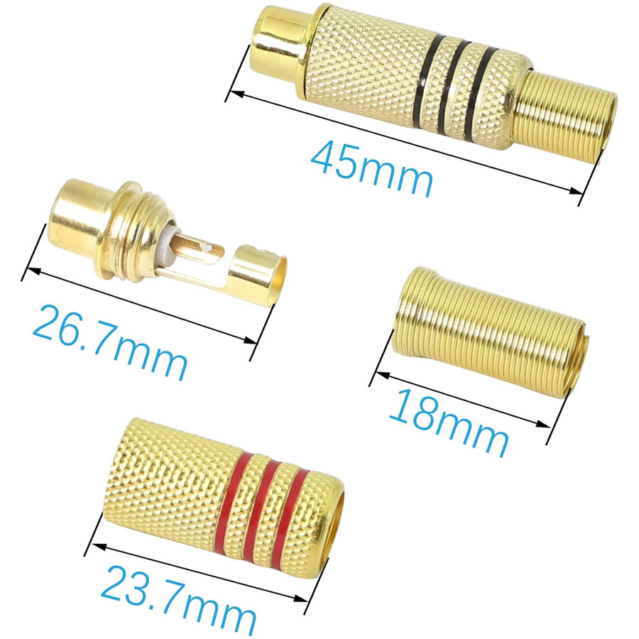 4PCS RCA Plug Gold Plated Sold - Home Improvement Videos recension och pris